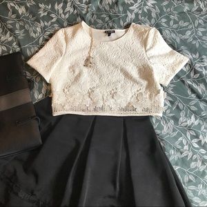 Express short top with embroidery.